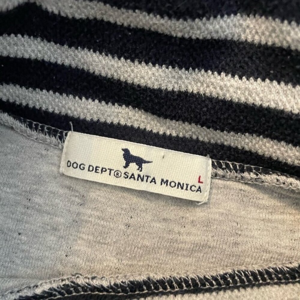 Dog Dept Santa Monica California Navy Striped Top - Picture 7 of 12